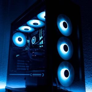 white and black round light